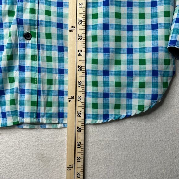 Construct Men's Blue Gingham Button Up Shirt Size L Slim Fitl‎ Beach - Picture 4 of 9